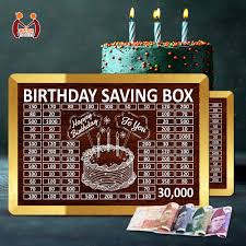Wooden Birthday Saving Box – 30,000 Rupee Money Saving Challenge Box | Budget Savings Organizer | Gift for Kids & Adults
