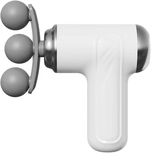 Fascia Gun Massage Device with Three-Head Hit, Six-Speed Intelligent Transmission, White, Professional Deep Tissue Percussion Massager