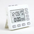 White Digital Timer with Countdown, Clock & Silent Mode – Large Display Timer for Kitchen, Study, Office & Home