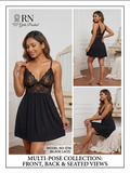Luxury Black Lace Babydoll Night Dress for Women – Soft & Elegant Sleepwear