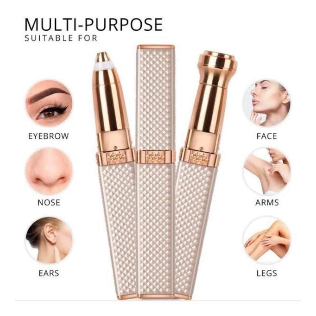 Flawless 2-in-1 Pen Hair Remover Rechargeable Precision Trimmer for Women | Eyebrow Shaper & Facial Hair Remover