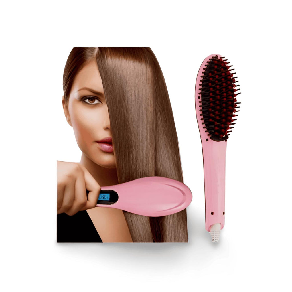 2 in 1 Electric Hair Straightener Curler Heating Styling Comb Straightening Brush - Multicolors 909