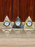 Luxury Onyx Marble Pyramid Watch Decorative Piece – Handcrafted Antique Marble Clock Showpiece for Home, Office Desk, Table, Shelf & Gift Decor