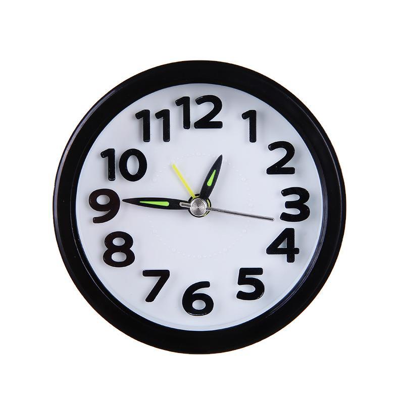 "RNGirls Small Round Alarm Clock White Stylish Table Clock for Bedroom Study Desk and Home Decor"