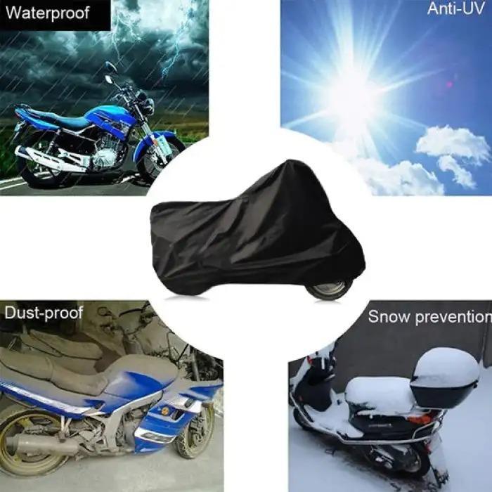Waterproof Motorcycle Bike Cover Black Anti-UV Windproof Rain Dust Protection | 70CC Bike Cover Pakistan | RN Girls Products