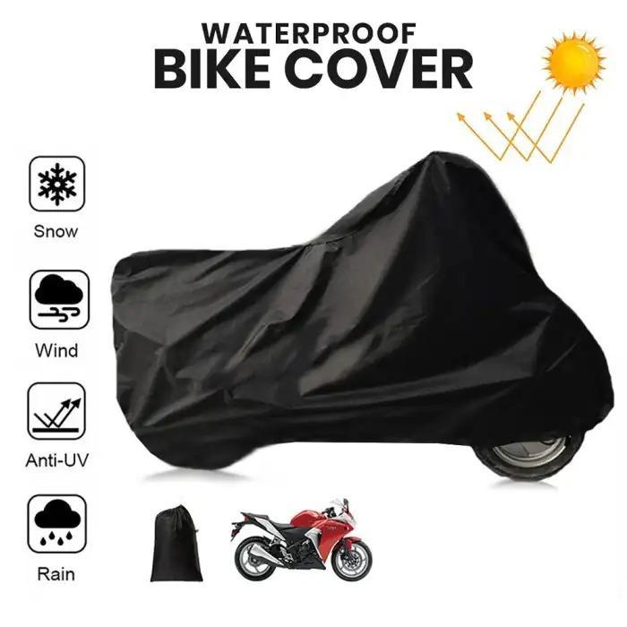 Waterproof Motorcycle Bike Cover Black Anti-UV Windproof Rain Dust Protection | 70CC Bike Cover Pakistan | RN Girls Products