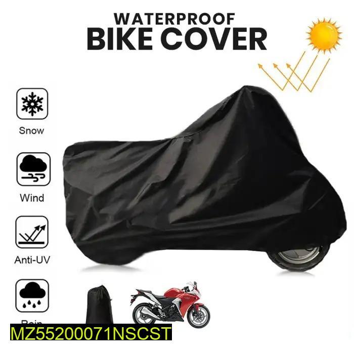 Waterproof Motorcycle Bike Cover Black Anti-UV Windproof Rain Dust Protection | 70CC Bike Cover Pakistan | RN Girls Products