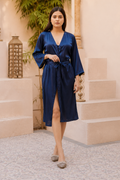 Luxury 3 Pcs Satin Nightwear Set for Women – Lace Bra, Panty & Soft Robe Night Dress
