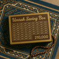 Umrah Saving Box – Wooden Islamic Money Saving Box | 280 Days Savings Challenge | Hajj & Umrah Fund Box